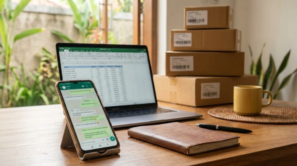 Ilustrasi alur CRM WhatsApp dari chat masuk ke tahap pipeline - artikel Gwenchana
